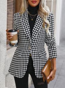 Chiquease Áo choàng có cổ in Allover - Đen và trắng - Xem 6