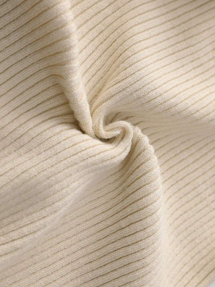 Cut Out Button Front Ribbed Knit Cardigan