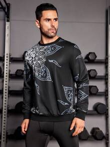 Manfinity Sport Corelite Men Mandala Print Sports Sweatshirt Men Sweatshirt
