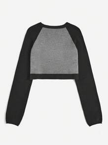 SHEIN EZwear Halloween Star Pattern Raglan Sleeve Crop Sweater - Multicolor - View 2