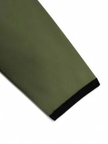 Manfinity Homme Men Solid Polo Shirt, Men Olive Green Polo Shirt, Men Dark Green Polo Shirt, Men Emerald Green Long Sleeve Polo Shirt - Army Green - View 7