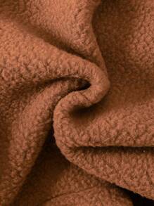 Baby Girl Two Tone 3D Ear Design Hooded Fleece Coat - Multicolor - View 5