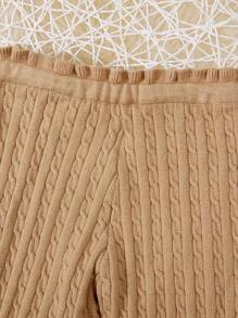 SHEIN Chica Joven Pantalones bajo con fruncido tejido