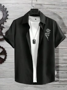 Manfinity Homme Men Plus Floral Print Shirt