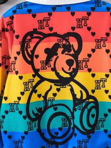 Young Boy Geo Print Colorblock 2 In 1 Sweatshirt - Multicolor - View 3