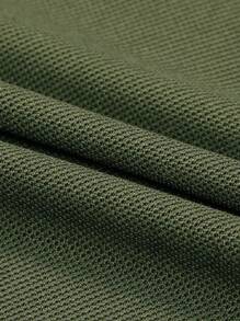 Manfinity Homme Men Solid Polo Shirt, Men Olive Green Polo Shirt, Men Dark Green Polo Shirt, Men Emerald Green Long Sleeve Polo Shirt - Army Green - View 5