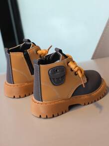 1 par de Botas negras para niños con cremallera lateral - Negro - Ver 2