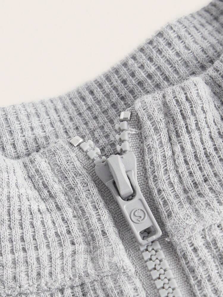Plus Letter Patched Detail Zip Up Asymmetrical Hem Jacket