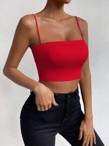 Chiquease Top tipo camiseta corta sólido de color rojo para ropa de Año Nuevo