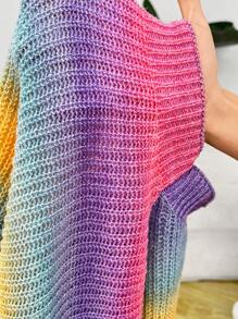 SHEIN EZwear Talla grande Jersey de ombré de hombros caídos - Multicolor - Ver 7
