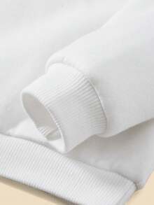 嬰兒女童休閒圓領長袖汗衫,印有2024新年印花,適合秋冬季節 - 白色 - 查看 6