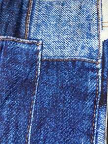 Plus Patchwork Print Wideband Waist Leggings - Blue - View 3