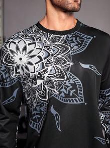 Manfinity Sport Corelite Men Mandala Print Sports Sweatshirt Men Sweatshirt