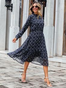 RueChic Vestido con estampado floral bajo con fruncido - Multicolor - Ver 5