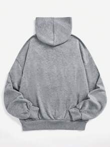 SHEIN Garota Adolescente Gráfica Letra Bolso Canguru Capuz