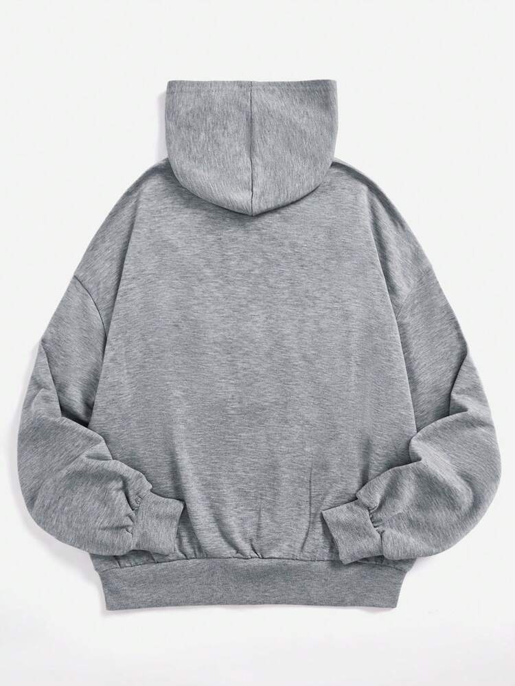 Teen Girl Letter Graphic Kangaroo Pocket Sweatshirt