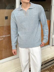 Manfinity Hypemode Men Marled Knit Drop Shoulder Sweater - Multicolor - View 7