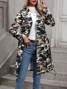 SHEIN LUNE 女士風衣外套 - 軍綠色 - 查看 5