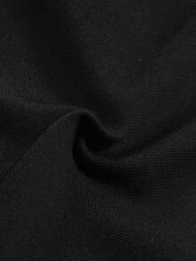 HOMEYEE Chất rắn Xù Viền mép Váy bodycon - màu đen - Xem 7