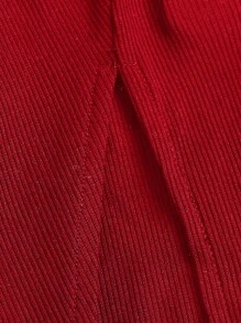 SHEIN MOD 素色側收褶高衩洋裝 - 紅色 - 查看 5