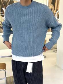 DAZY Men Solid Drop Shoulder Fall Sweater Without Tee