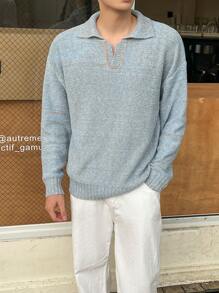 Manfinity Hypemode Men Marled Knit Drop Shoulder Sweater - Multicolor - View 1