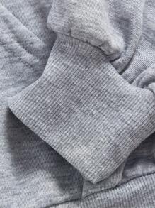 SHEIN Garota Adolescente Gráfica Letra Bolso Canguru Capuz