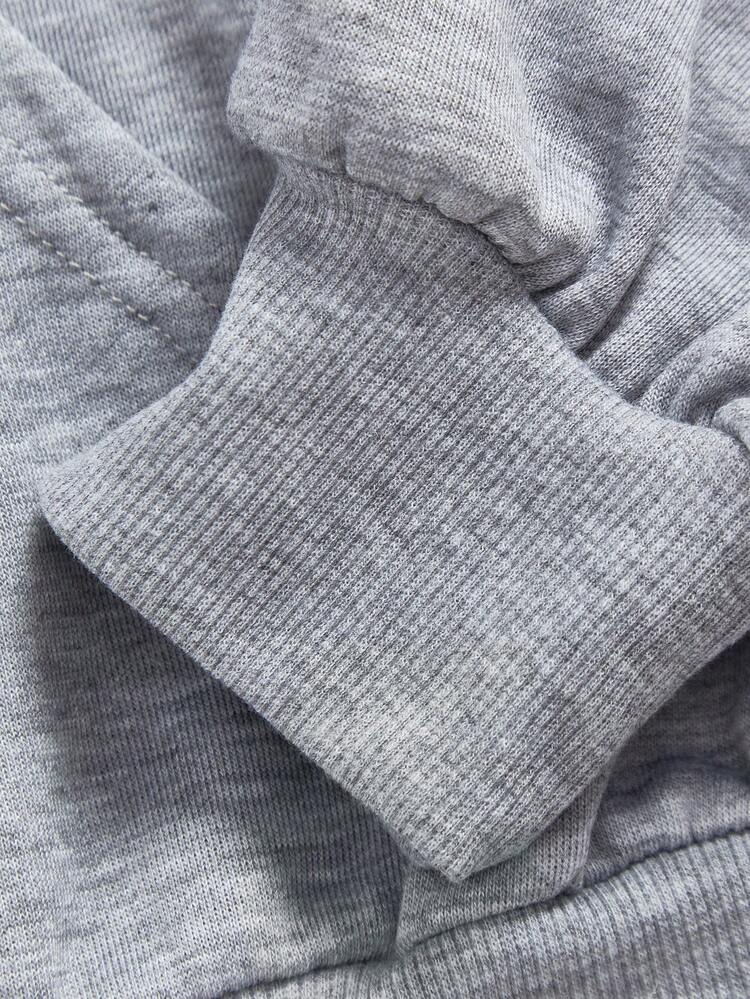 Teen Girl Letter Graphic Kangaroo Pocket Sweatshirt