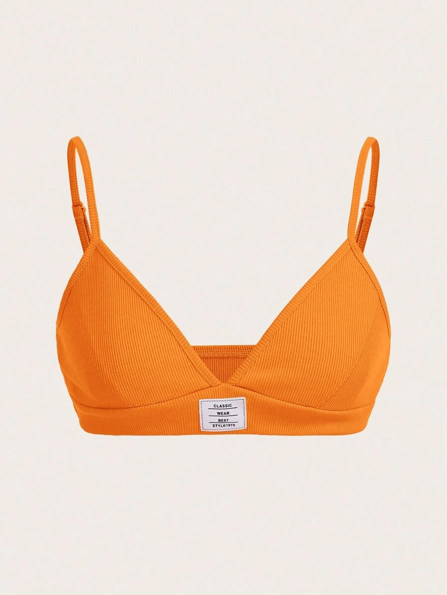 SHEIN EZwear Letter Patched Cami Top