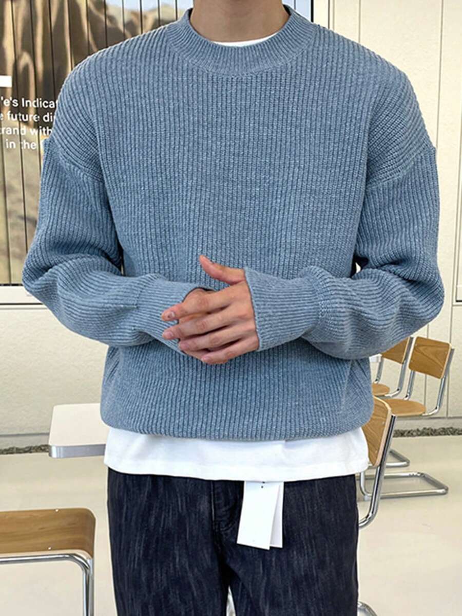 DAZY Men Solid Drop Shoulder Fall Sweater Without Tee