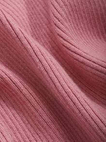 DAZY 休闲商务纯色修身毛衣，秋季女装 - 粉色 - 查看 5