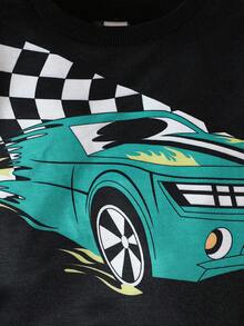 Baby Boy Car Print Sweatshirt & Sweatpants - Multicolor - View 4