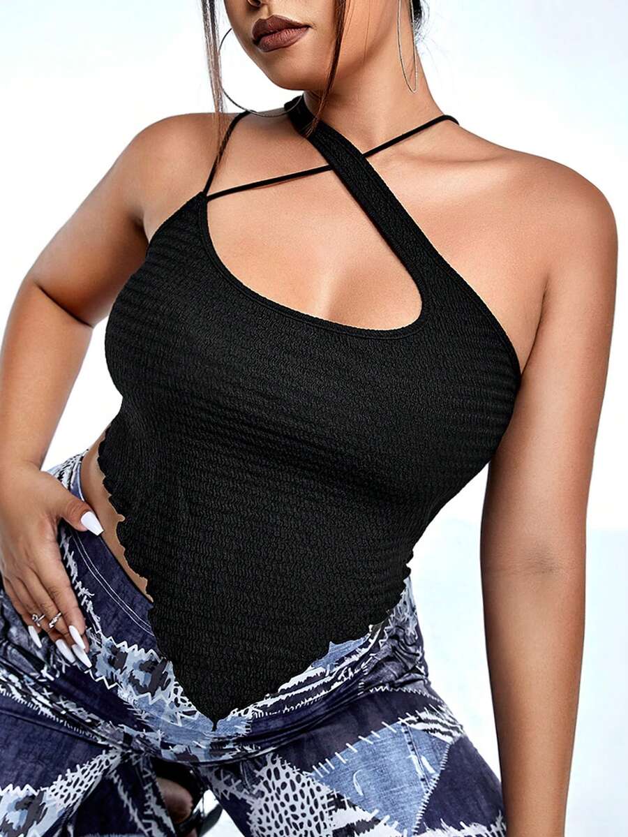SHEIN ICON 大碼女士上衣 - 黑色 - 查看 1