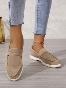 Mùa Xuân / Mùa thu Thoải mái Của phụ nữ Giày phẳng , Giày Penny Loafers Đối với Sinh viên - Lạc đà - Xem 4