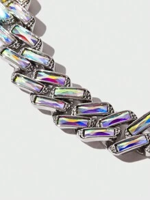 SHEIN 1pc Fashionable Colorful Decor Metallic Chain Bracelet For Boy, Girl And Kids, Exquisite Jewelry Gift