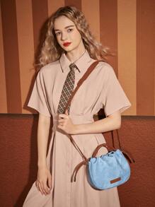 SHEIN MOD Cute Denim Women Top Handle Bag