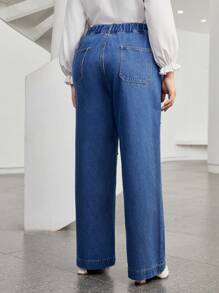 Mulvari Plus Wide Leg Jeans - Medium Wash - View 2