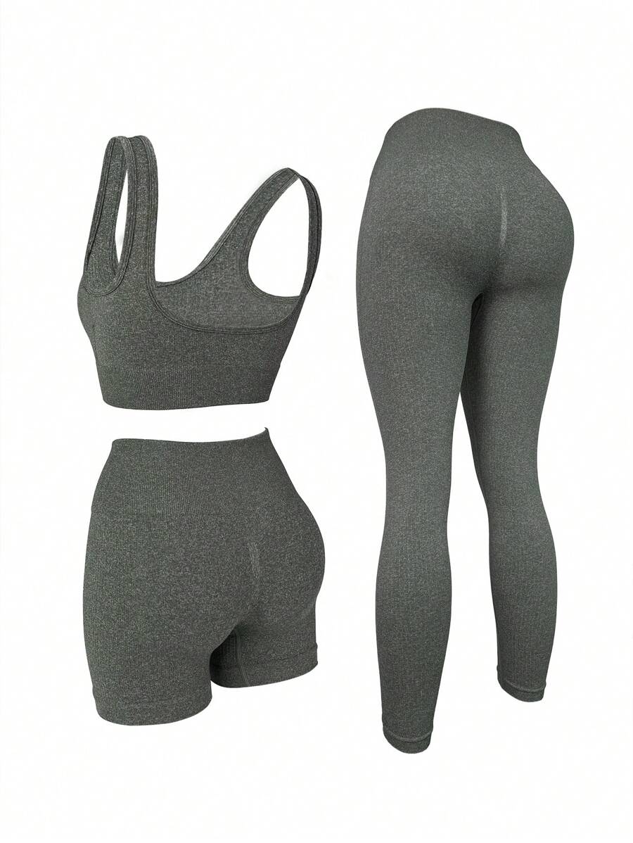 素色運動套裝 - 軍綠色 - 查看 1