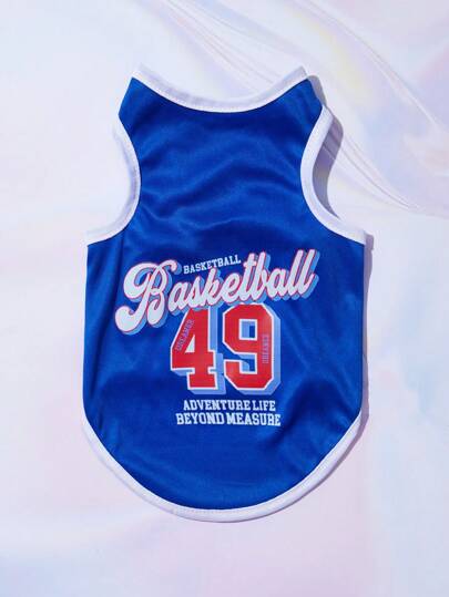 PETSIN Pet Sports Jersey Print Vest - Breathable And Lightweight For Spring, Summer, And Early Autumn; Perfect For Daily Wear, Outdoor Play, Walks, Pet Sports Events, Family Gatherings, Holiday Parties, Festive Photo Shoots; Provides Comfort, Style, And Easy Movement For Your Active Pet