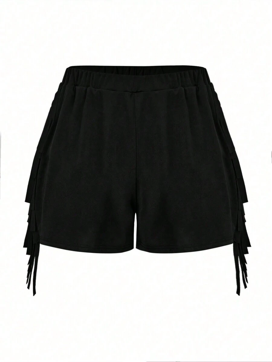 Calvaya Hơn Chất rắn Sọc Bên Quần short - màu đen - Xem 1