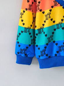 Young Boy Geo Print Colorblock 2 In 1 Sweatshirt - Multicolor - View 4