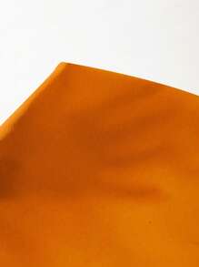 SHEIN Privé 素色V領襯衫 - 橘色 - 查看 7