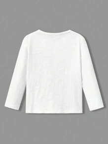 SHEIN Leap Crew Giải trí Dệt kim Chàng trai trẻ Thoải mái 1/4 Dây kéo Màu thuần Áo thun , 3pcs Đóng gói , Một Nút Áo sơ mi - Đen và trắng - Xem 11