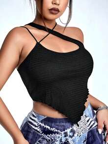 SHEIN ICON 大碼女士上衣 - 黑色 - 查看 7