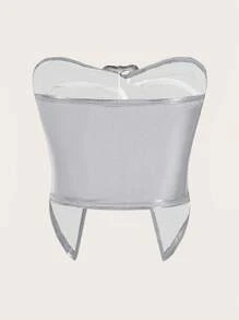 SHEIN ICON 女士上衣 - 銀色 - 查看 2