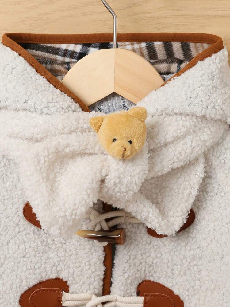 ヤングボーイ ダブルポケット コントラストバインディング ダッフルバッグ スカーフ付き テディージャケット