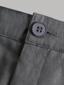 SHEIN Teen Girl Figure Graphic Tee & Flap Pocket Cargo Pants - Grey - View 3