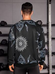 Manfinity Sport Corelite Men Mandala Print Sports Sweatshirt Men Sweatshirt