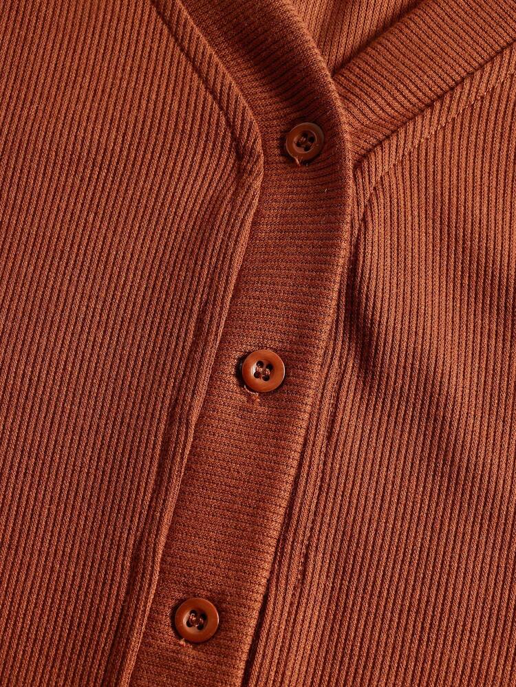 Teen Girls Lettuce Trim Button Front Tee