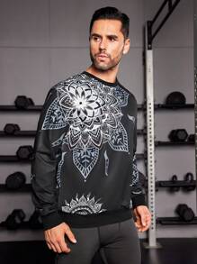 Manfinity Sport Corelite Men Mandala Print Sports Sweatshirt Men Sweatshirt